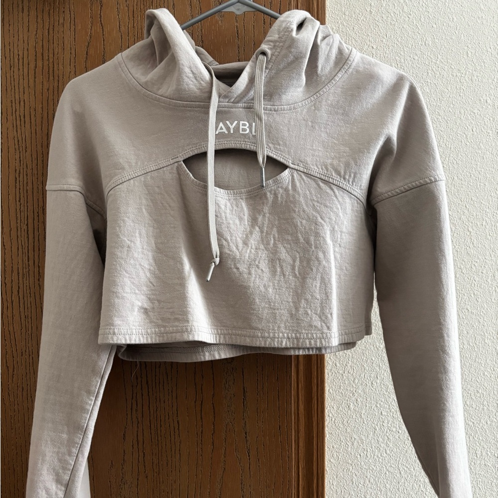 AYBL Cropped Cutout Workout Hoodie